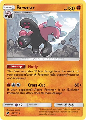 Pokemon TCG - SM - Crimson Invasion - Bewear - 56/111 - Holofoil