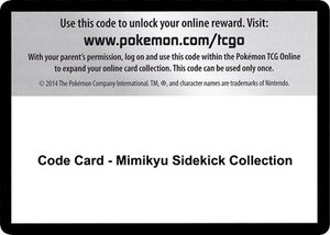 Pokemon TCG - SM - Crimson Invasion - Code Card - Mimikyu Sidekick Collection