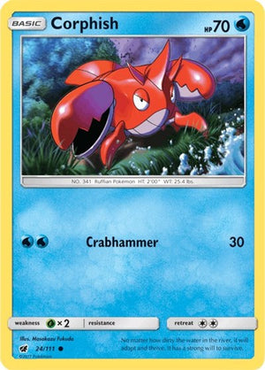 Pokemon TCG - SM - Crimson Invasion - Corphish - 24/111 - Reverse Holofoil