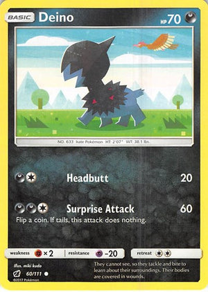 Pokemon TCG - SM - Crimson Invasion - Deino - 60/111 - Reverse Holofoil