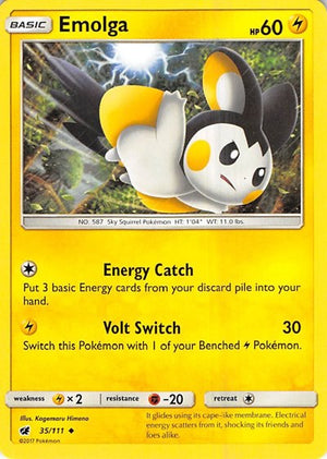 Pokemon TCG - SM - Crimson Invasion - Emolga - 35/111 - Reverse Holofoil