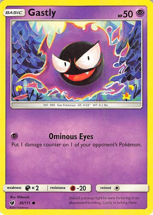 Pokemon TCG - SM - Crimson Invasion - Gastly - 36/111