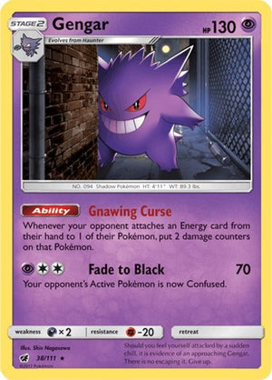 Pokemon TCG - SM - Crimson Invasion - Gengar - 38/111 - Reverse Holofoil
