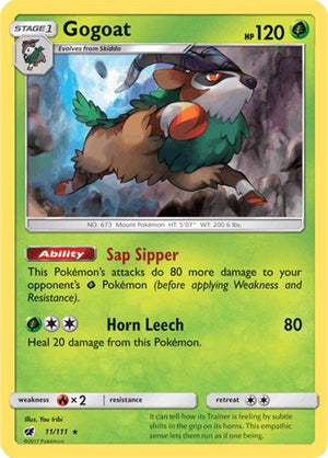 Pokemon TCG - SM - Crimson Invasion - Gogoat - 11/111 - Reverse Holofoil