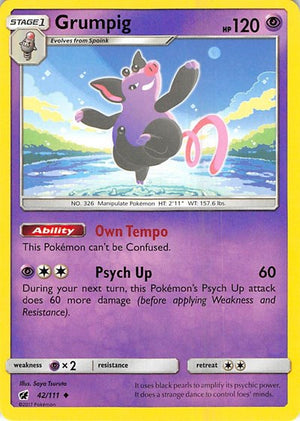 Pokemon TCG - SM - Crimson Invasion - Grumpig - 42/111