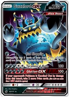 Pokemon TCG - SM - Crimson Invasion - Guzzlord GX - 63/111 - Holofoil