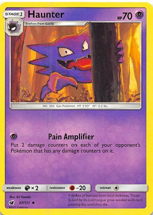Pokemon TCG - SM - Crimson Invasion - Haunter - 37/111 - Reverse Holofoil