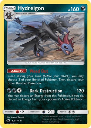Pokemon TCG - SM - Crimson Invasion - Hydreigon - 62/111 - Reverse Holofoil