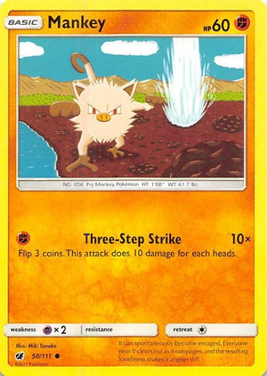 Pokemon TCG - SM - Crimson Invasion - Mankey - 50/111