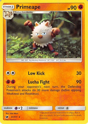 Pokemon TCG - SM - Crimson Invasion - Primeape - 51/111