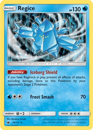 Pokemon TCG - SM - Crimson Invasion - Regice - 28/111 - Reverse Holofoil