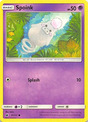 Pokemon TCG - SM - Crimson Invasion - Spoink - 41/111 - Reverse Holofoil