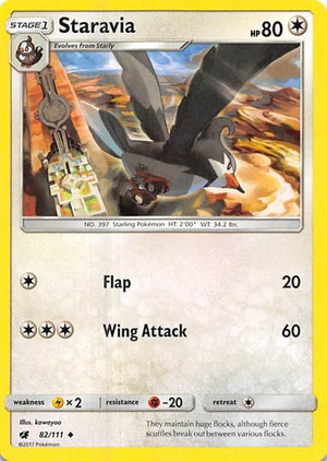 Pokemon TCG - SM - Crimson Invasion - Staravia - 82/111
