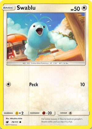 Pokemon TCG - SM - Crimson Invasion - Swablu - 79/111 - Reverse Holofoil