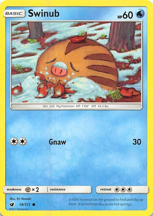 Pokemon TCG - SM - Crimson Invasion - Swinub - 19/111 - Reverse Holofoil
