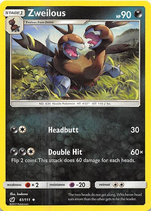 Pokemon TCG - SM - Crimson Invasion - Zweilous - 61/111