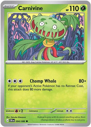 Pokemon TCG - ME04: Chaos Rising - Carnivine - 004/086