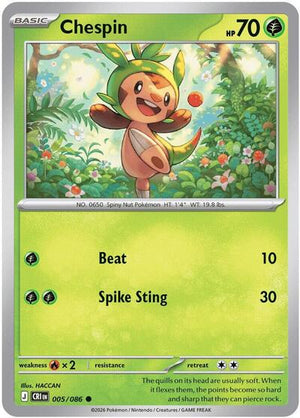 Pokemon TCG - ME04: Chaos Rising - Chespin - 005/086