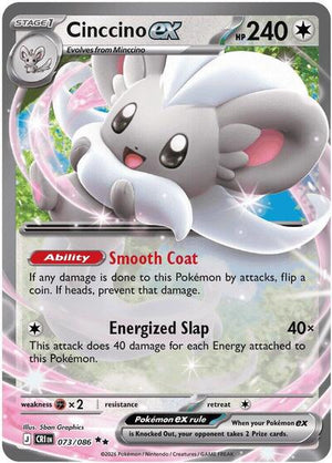 Pokemon TCG - ME04: Chaos Rising - Cinccino ex - 073/086 - Holofoil