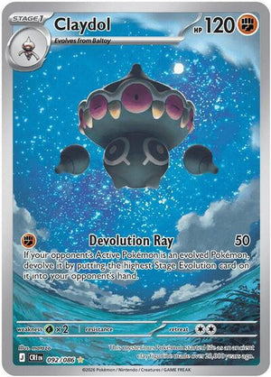 Pokemon TCG - ME04: Chaos Rising - Claydol - 092/086 - Holofoil