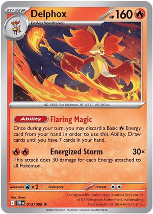 Pokemon TCG - ME04: Chaos Rising - Delphox - 013/086 - Holofoil