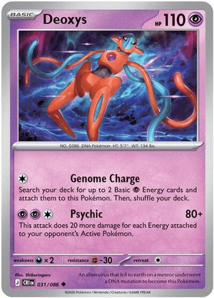 Pokemon TCG - ME04: Chaos Rising - Deoxys - 031/086 - Reverse Holofoil