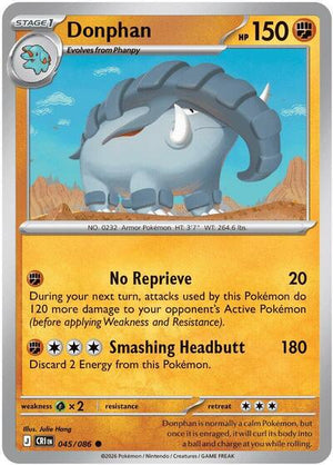 Pokemon TCG - ME04: Chaos Rising - Donphan - 045/086 - Reverse Holofoil