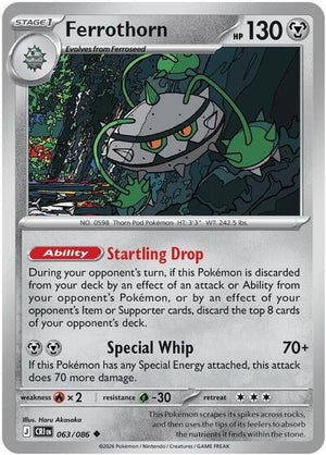 Pokemon TCG - ME04: Chaos Rising - Ferrothorn - 063/086 - Reverse Holofoil
