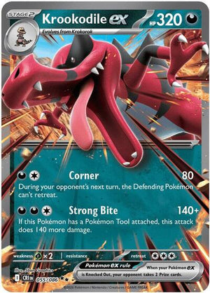 Pokemon TCG - ME04: Chaos Rising - Krookodile ex - 055/086 - Holofoil