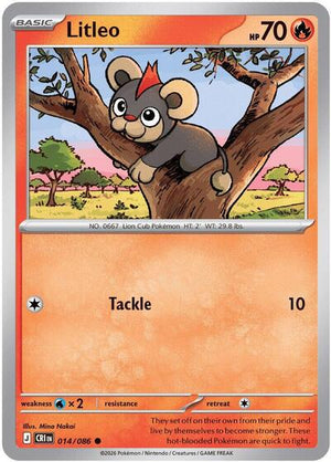 Pokemon TCG - ME04: Chaos Rising - Litleo - 014/086