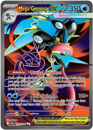 Pokemon TCG - ME04: Chaos Rising - Mega Greninja ex - 100/086 - Holofoil