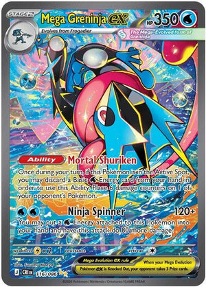 Pokemon TCG - ME04: Chaos Rising - Mega Greninja ex - 116/086 - Holofoil