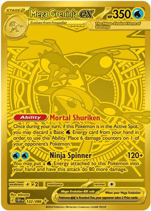 Pokemon TCG - ME04: Chaos Rising - Mega Greninja ex - 122/086 - Holofoil