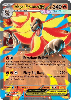 Pokemon TCG - ME04: Chaos Rising - Mega Pyroar ex - 015/086 - Holofoil