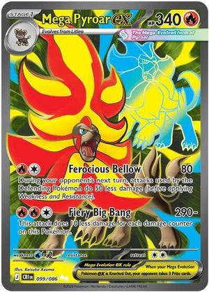 Pokemon TCG - ME04: Chaos Rising - Mega Pyroar ex - 099/086 - Holofoil