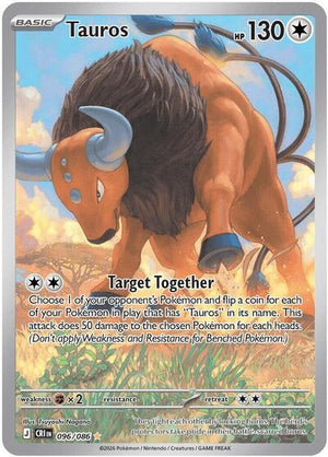 Pokemon TCG - ME04: Chaos Rising - Tauros - 096/086 - Holofoil