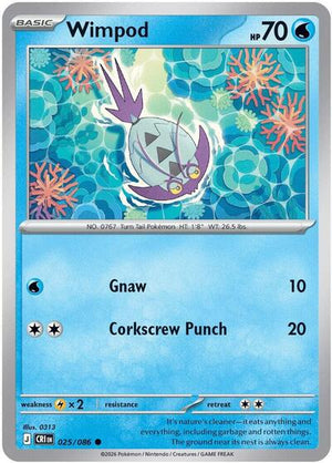 Pokemon TCG - ME04: Chaos Rising - Wimpod - 025/086 - Reverse Holofoil