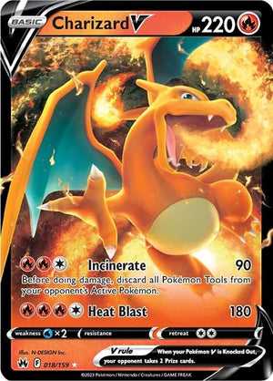 Pokemon TCG - Crown Zenith - Charizard V - 018/159 - Holofoil