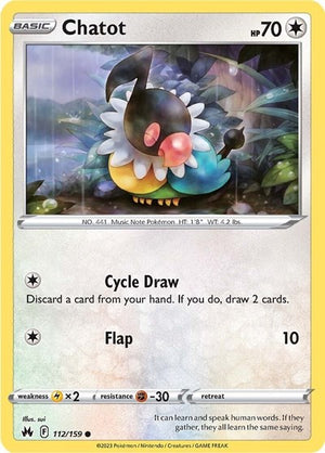 Pokemon TCG - Crown Zenith - Chatot - 112/159 - Reverse Holofoil