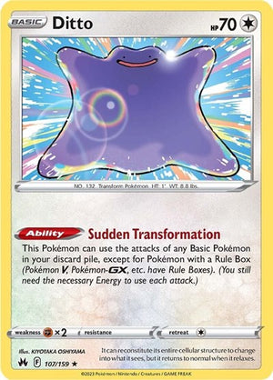 Pokemon TCG - Crown Zenith - Ditto - 107/159 - Holofoil