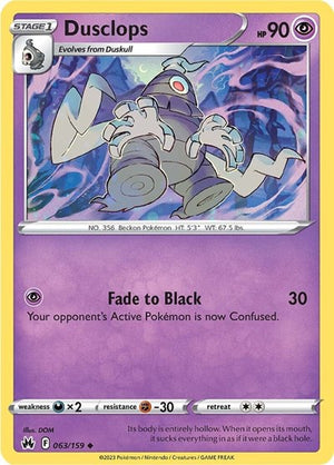 Pokemon TCG - Crown Zenith - Dusclops - 063/159 - Reverse Holofoil