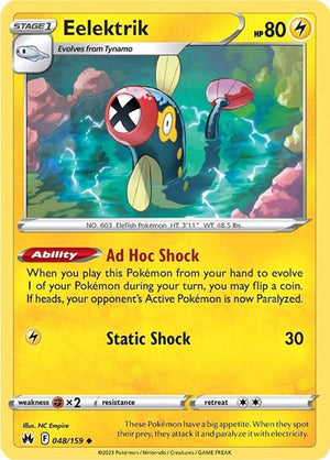 Pokemon TCG - Crown Zenith - Eelektrik - 048/159 - Reverse Holofoil