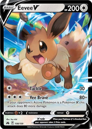 Pokemon TCG - Crown Zenith - Eevee V - 108/159 - Holofoil
