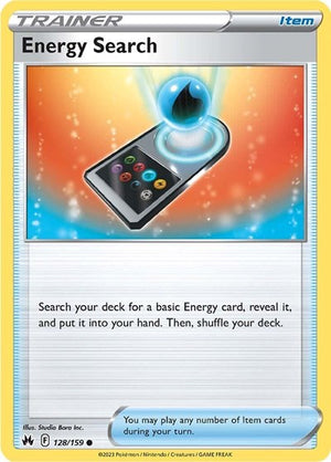 Pokemon TCG - Crown Zenith - Energy Search - 128/159 - Reverse Holofoil