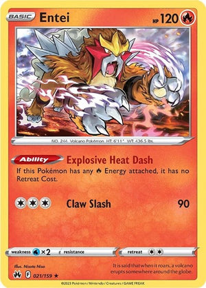 Pokemon TCG - Crown Zenith - Entei - 021/159 - Holofoil