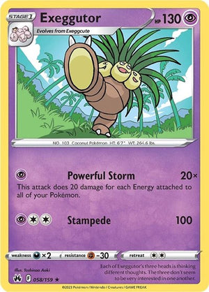 Pokemon TCG - Crown Zenith - Exeggutor - 058/159