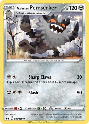 Pokemon TCG - Crown Zenith - Galarian Perrserker - 085/159