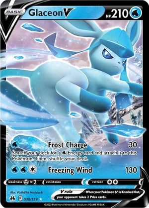 Pokemon TCG - Crown Zenith - Glaceon V - 038/159 - Holofoil