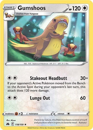 Pokemon TCG - Crown Zenith - Gumshoos - 118/159 - Reverse Holofoil