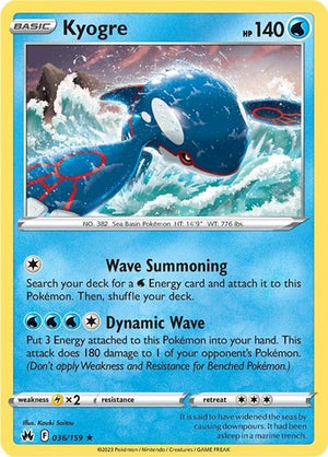 Pokemon TCG - Crown Zenith - Kyogre - 036/159 - Holofoil